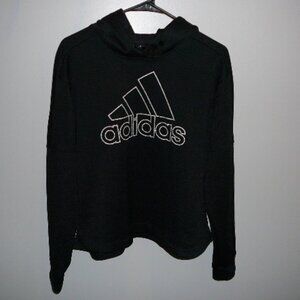 Adidas Men's Black Long Sleeve Climawarm Pullover Drawstring Hoodie-Size Large